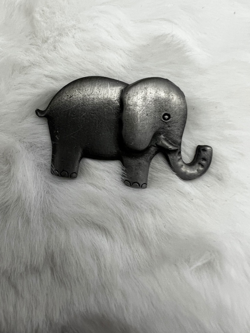 Vintage Pewter Elephant Brooch Pin